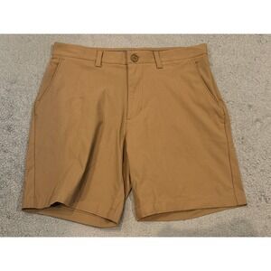 FLX Mens Performance Shorts Tan Brown Recycled Polyester Golf Hiking Size 34